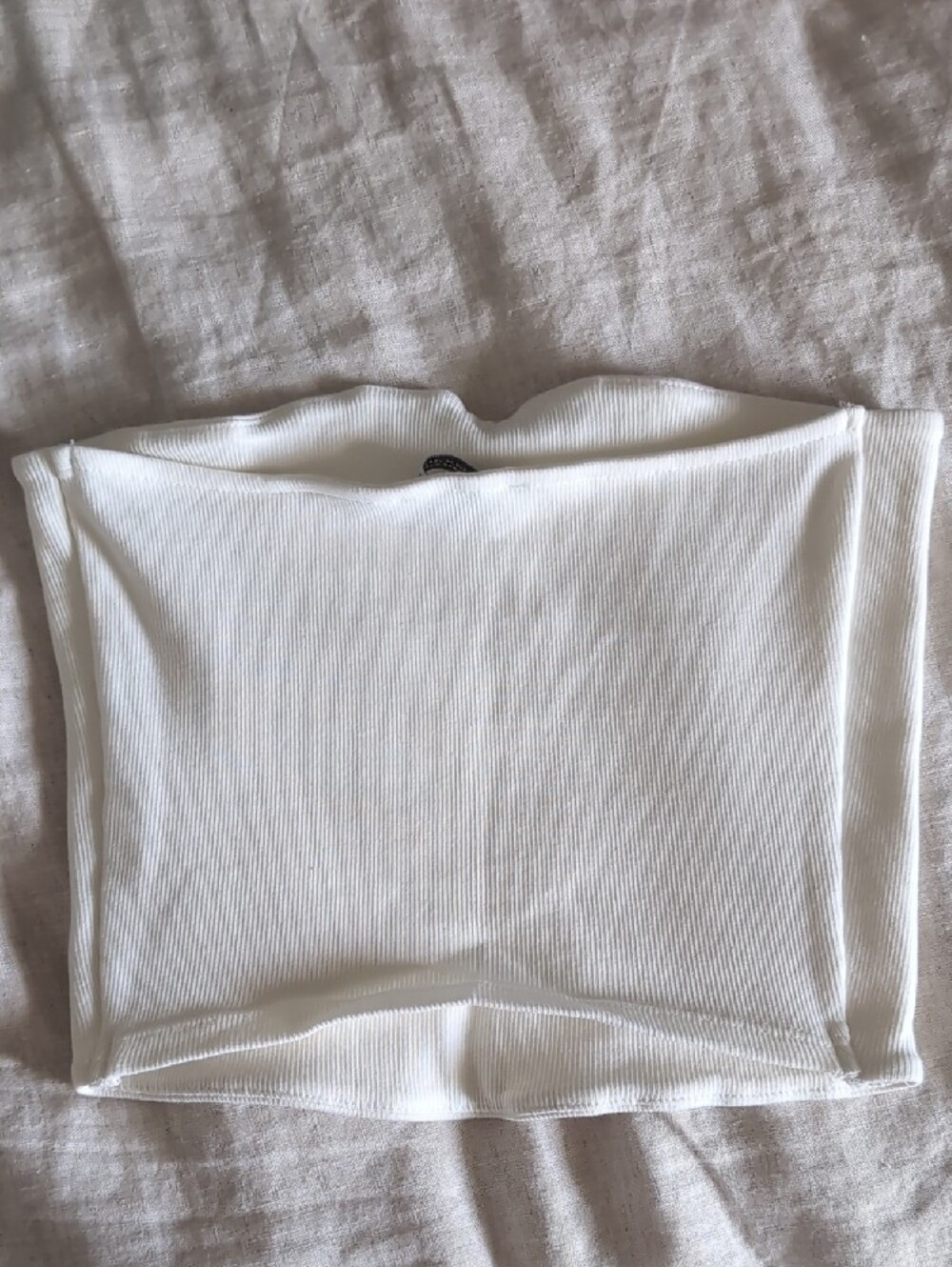 Zara  Off White Ribbed Tube Top - Picture 3 of 3